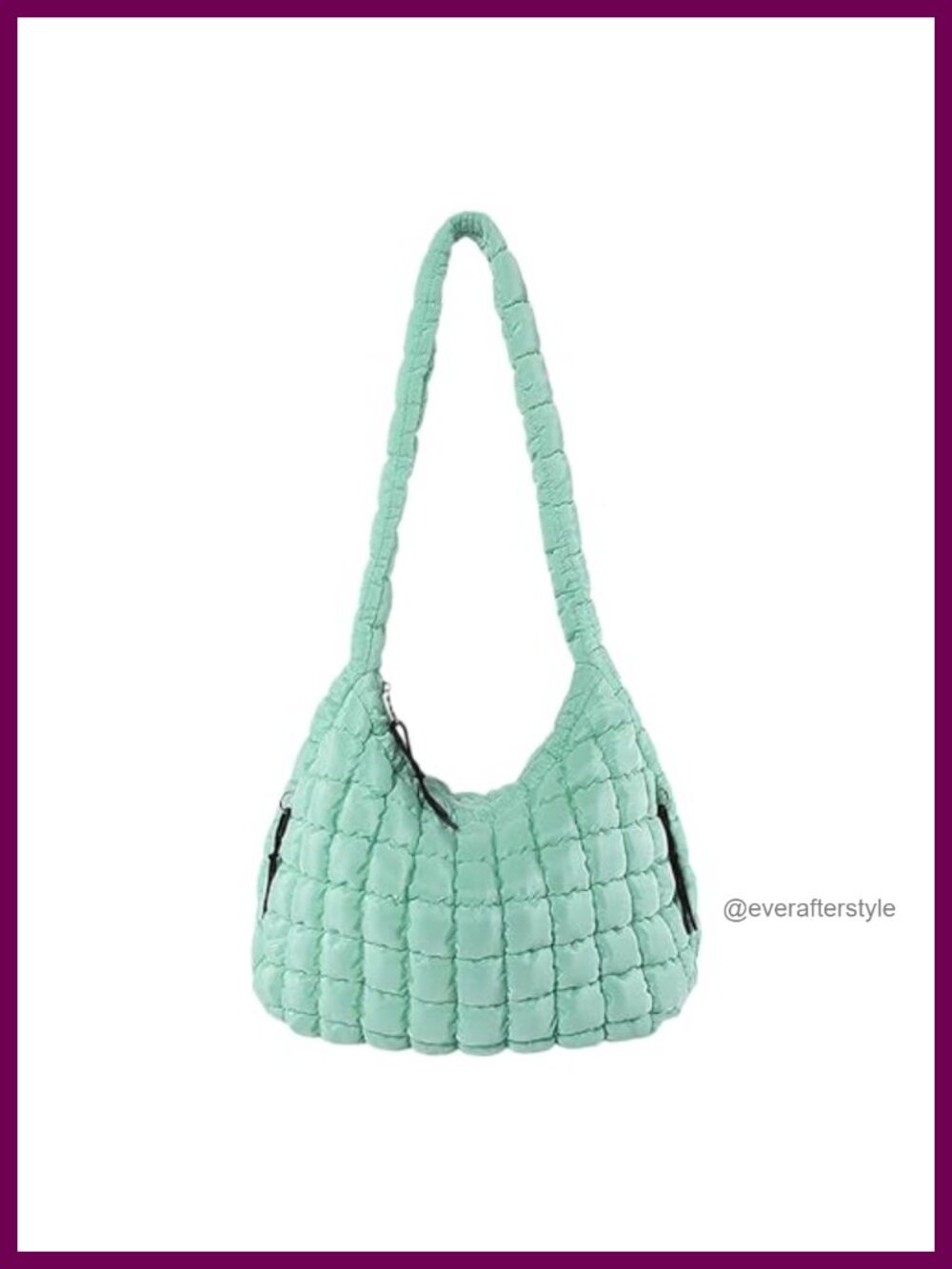 Puffer Hobo Shoulder Bag Large Polyester Lightweight Multi Pocket Tote